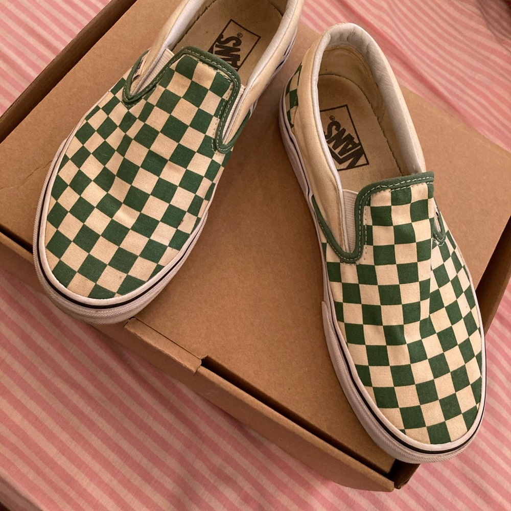 Green checkered vans